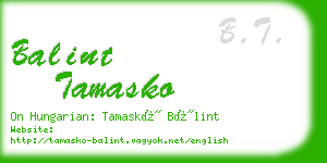 balint tamasko business card